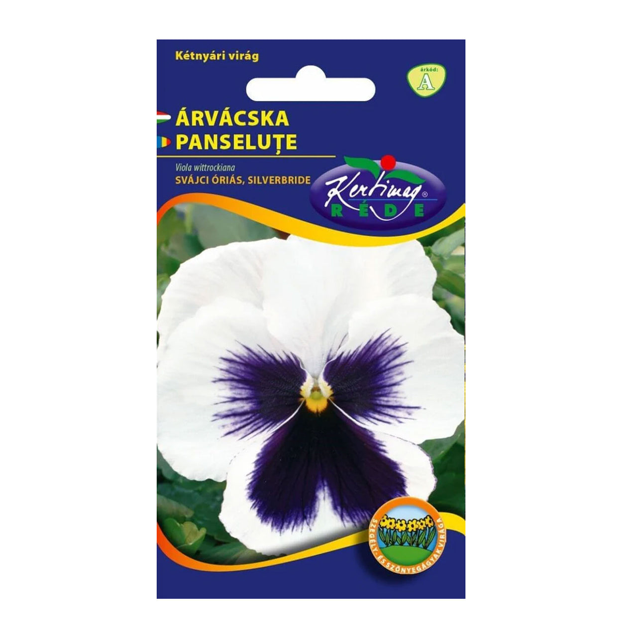 Seminte flori Panselute (Viola x witrockiana) albe cu ochi albastri 0.25g