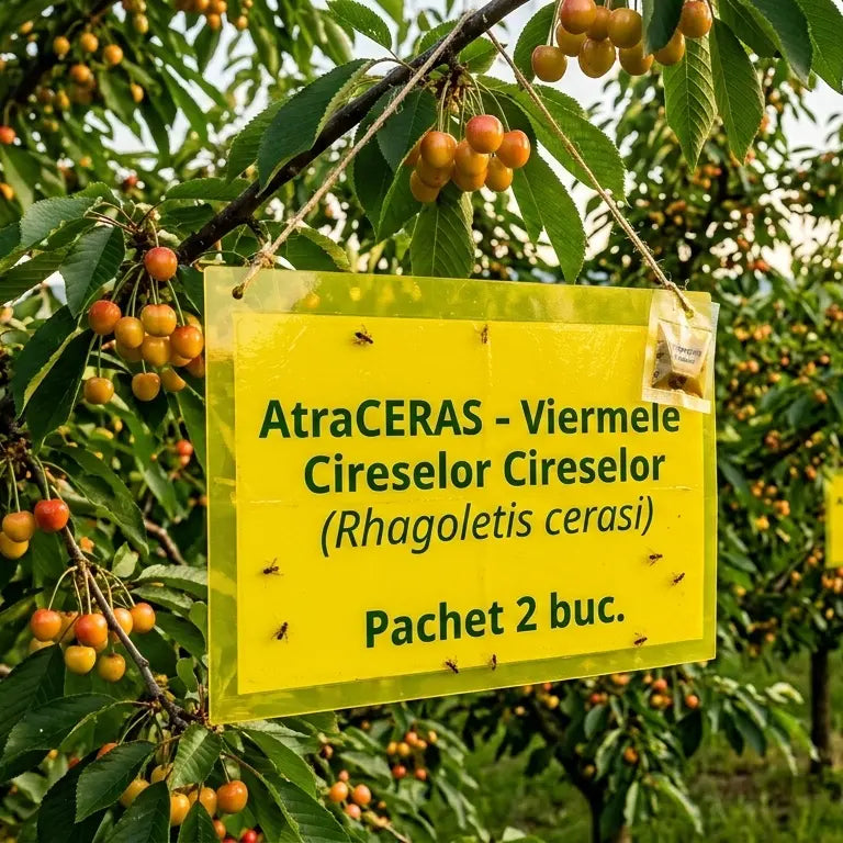 Capcana feromonala si optica AtraCERAS cires - Viermele Cireselor (Rhagoletis cerasi), 2 buc