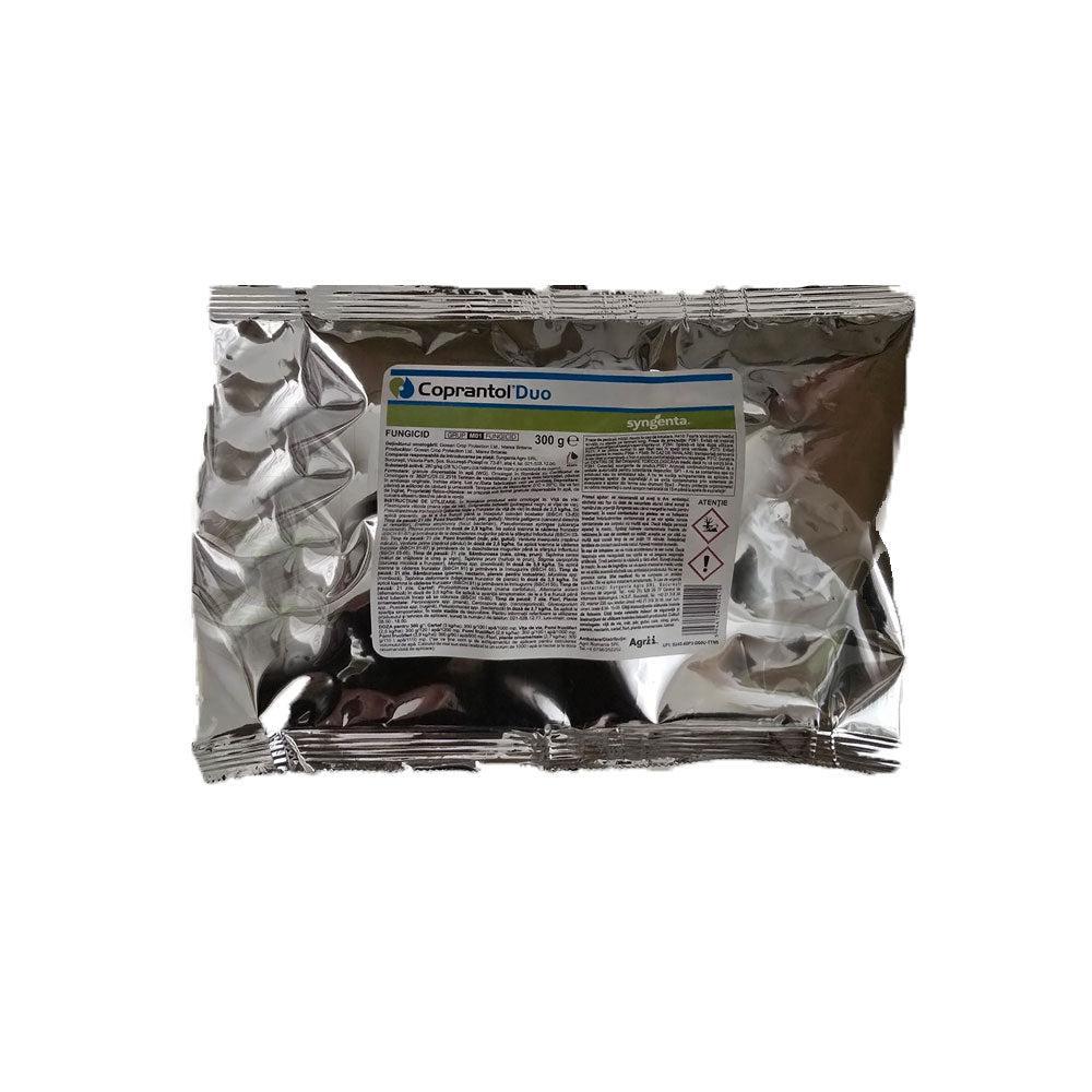 Detaliu ambalaj Coprantol Duo Syngenta cu substanta activa hidroxid si oxiclorura de cupru