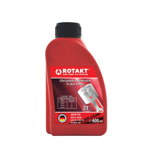 Imagine produs: Ulei motor in doi timpi rosu Rotakt 2T 600 ml - Disponibil pe Plantazia.ro
